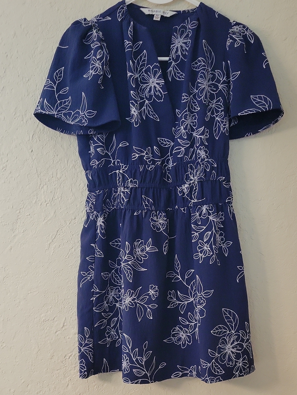 Robbie Bee Mini Dress Navy Blue Floral Dress